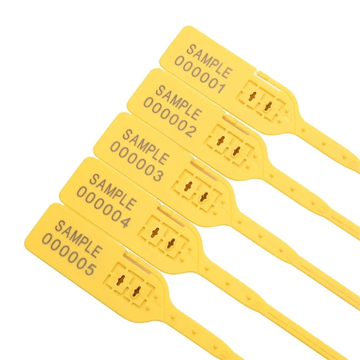 Dubbel låsförsäkring en gång använd plastsäkerhetsförsegling